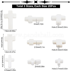 60個 3スタイル クロス天然シェルビーズ  9.5~20x6.5~15x2~3mm  穴：0.5~0.9mm  20個/スタイル&nbsp;BSHE-SC0001-18