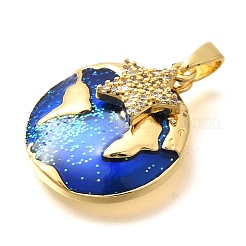 Rack Plating Brass Micro Pave Cubic Zirconia Pendants&nbsp;KK-M309-19G