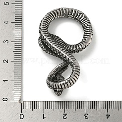 316サージカルステンレスペンダント  スネークチャーム  アンティークシルバー  46.5x26x14mm  穴：9.5x12.5mm&nbsp;STAS-Z073-71AS-02