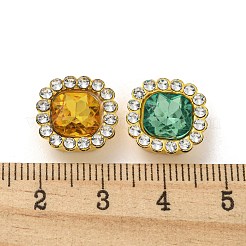 アクリルラインストーンカボション  abs樹脂  正方形  ゴールドカラー  13.5x13.5x5.5mm&nbsp;FIND-C054-11G