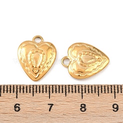 304ステンレスペンダント  ハート  イオンプレーティング（ip）  18KGP本金メッキ  15x12x3mm  穴：2mm&nbsp;STAS-D390-52A-G