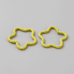 焼き付け塗装鉄リンクリング  ハンマーオープンリング  スター  きいろ  16x16.5x1.5mm  内径：11x13.5mm&nbsp;IFIN-WH0085-12I