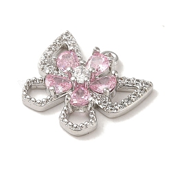 Brass Micro Pave Clear Cubic Zirconia Charms&nbsp;LS-KK-G499-08P