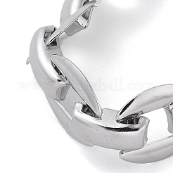 変色しない304ステンレススチールリンクチェーンブレスレット、女性用、男性用  ステンレス鋼色  6-1/2インチ（16.5cm）&nbsp;BJEW-Q343-14P