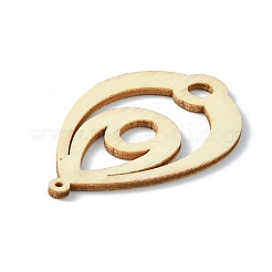 メープルウッドパーツ  中空  ティアドロップ  バリーウッド  62x34mm  穴：1.6mm&nbsp;WOOD-TAC0007-43