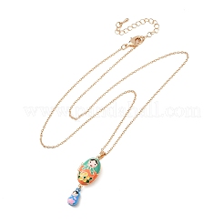 Magnetic Brass Enamel Egg with Girls Locket Pendant Necklaces for Women&nbsp;LS-KK-CBAF5B9-02G-01