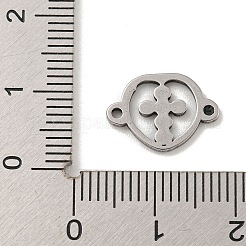 201ステンレススチール中空コネクタチャーム  ハートは十字架とリンクします  ステンレス鋼色  10x14x1mm  穴：1.2mm&nbsp;STAS-S146-11P