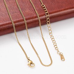 イオンプレーティング（IP）304ステンレスネックレス  カーブチェーンネックレス  ゴールドカラー  16.14インチ（41cm）&nbsp;NJEW-E080-11G