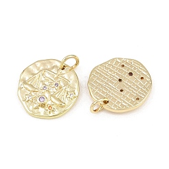 Brass Micro Pave Colorful Cubic Zirconia Charms&nbsp;CU-CBA764E-03-G