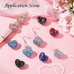 Heart Shaped Polymer Clay Rhinestone Beads&nbsp;PORC-N010-01