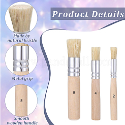 3Pcs Pig Bristle Oil Painting Brush Sets&nbsp;OFST-CP0001-23B