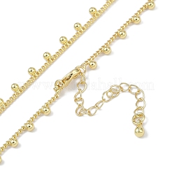 Rack Plating Brass Twisted Chain Ball Tassel Necklaces for Women&nbsp;NJEW-K382-15C-G
