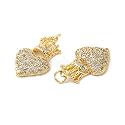 Brass Micro Pave Clear Cubic Zirconia Pendants&nbsp;KK-E068-VA301-2