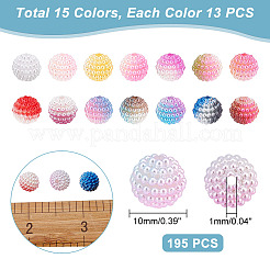 195pcs 15 Colors Imitation Pearl Acrylic Beads&nbsp;OACR-AR0001-14