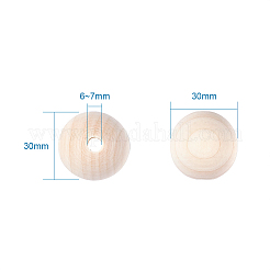 Round Unfinished Wood Beads&nbsp;WOOD-TA0001-07-LF