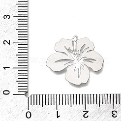 ステンレスペンダント201個  花のチャーム  エッチングされた金属装飾  ステンレス鋼色  19.5x21x0.3mm  穴：0.9mm&nbsp;STAS-G396-10P