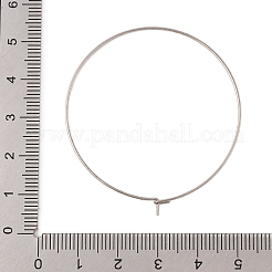 304ステンレススチールフープピアス金具  ワイングラスチャームのパーツ  ステンレス鋼色  45x0.6mm&nbsp;STAS-Z089-01P-01