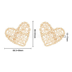 Heart Rattan Balls&nbsp;AJEW-CJ0001-12