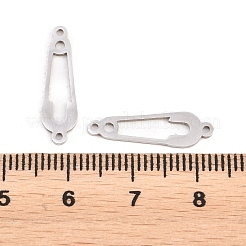 304ステンレススチールコネクタチャーム  安全ピンリンク  変色なし  ステンレス鋼色  20x6x1mm  穴：1mm&nbsp;LS-STAS-E521-01P