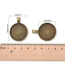 Tibetan Style Alloy Pendant Cabochon Settings&nbsp;X-TIBEP-Q045-048AB-NR