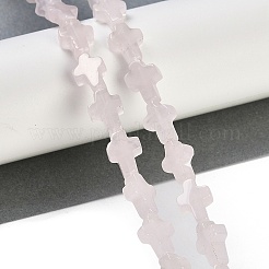 天然石ローズクォーツビーズ連売り  クロス  13.5x9.5x4.5mm  穴：0.7mm  約28個/連  15.55''（39.5センチメートル）&nbsp;G-I369-A13-01
