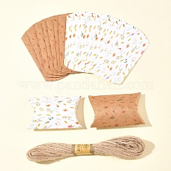 30Pcs 2 Colors Flower Print Paper Pillow Gift Boxes&nbsp;CON-FS0001-13