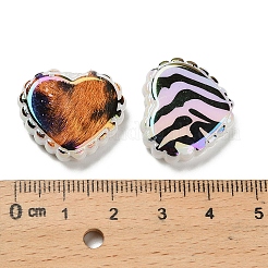 Rainbow Iridescent Printed Opaque Acrylic Beads&nbsp;OACR-D316-01B-02