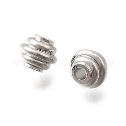 真鍮ビーズ  カドミウムフリー＆ニッケルフリー＆鉛フリー  グルーブバレル  プラチナメッキ  5x4mm  穴：1.5mm&nbsp;KK-C096-05P