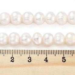 天然養殖淡水パールビーズ連売り  ポテト  アンティークホワイト  7~8mm  穴：0.6mm  約26個/連  6.69インチ（17cm）&nbsp;PEAR-C003-09G
