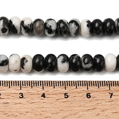 天然石ゼブラジャスパービーズ連売り  ロンデル  8.5x5.5mm  穴：1mm  約73個/連  15.35''（39センチメートル）&nbsp;G-A280-A22-02