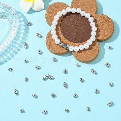 36個 6スタイル 304ステンレススチールビーズ  ナゲット  ステンレス鋼色  5.5~8.5x3.5~6x2~4mm  穴：1.2~1.5mm  6個/スタイル&nbsp;STAS-CJ0002-90
