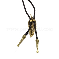Feather with Evil Eye Laria Necklace for Men Women&nbsp;NJEW-WH0011-14AB