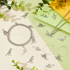 72pcs6スタイルチベットスタイルアロイペンダント  恐竜  アンティークシルバー  9.5~21.5x11~27x2.5~4mm  穴：1.4~2mm  12個/スタイル&nbsp;FIND-GA0007-51