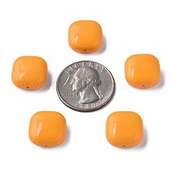 不透明なアクリルビーズ  正方形  オレンジ  15x15x7.5mm  穴：1.2mm  約375個/500g&nbsp;MACR-S373-147-A07