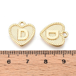 合金ペンダント  カドミウムフリー＆ニッケルフリー＆鉛フリー  文字付きのハート  18KGP本金メッキ  文字.d  16x15x2mm  穴：2mm&nbsp;PALLOY-N157-001D-NR
