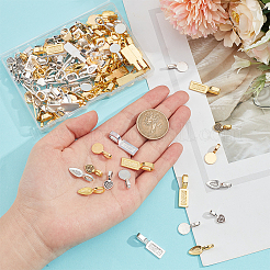 160Pcs 8 Style Tibetan Style Alloy Glue-on Flat Pad Bails&nbsp;TIBE-NB0001-26
