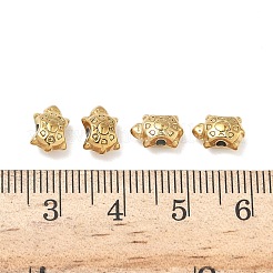 304ステンレススチールビーズ  カメ  イオンプレーティング（ip）  18KGP本金メッキ  8x6x4mm  穴：1.4mm&nbsp;STAS-D204-47G