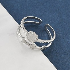 304 Stainless Steel Open Cuff Rings for Women&nbsp;RJEW-A079-07B-P