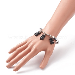 Polymer Clay Heishi Beads Stretch Charm Bracelets&nbsp;BJEW-JB05767-03