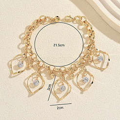 Iron Pave Clear Cubic Zirconia Hollow Teardrop Charm Bracelets for Women Party Daily Wear&nbsp;TT1421