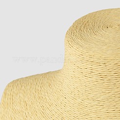 立体的なネックレスの胸像が表示されます  PUマネキンのジュエリーディスプレイ  籐でカバー  小麦  225x80x357mm&nbsp;LS-NDIS-E018-A-01