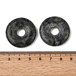 天然カンババジャスパーペンダント  ドーナツ/円盤チャーム  30x6mm  穴：8mm&nbsp;G-A320-01A-12