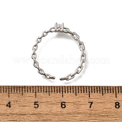 925 Sterling Silver Pave Cubic Zirconia Open Cuff Rings&nbsp;RJEW-R016-01P-02