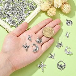 100Pcs 10 Styles Tibetan Style Alloy Pendants&nbsp;TIBEP-CJ0003-05