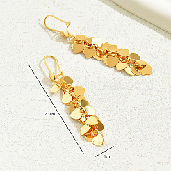 Elegant Heart Tassel Brass Hoop Earrings&nbsp;DN7586