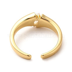 Brass Micro Pave Cubic Zirconia Solitaire Ring&nbsp;RJEW-P084-04G