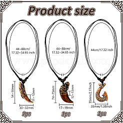 3Pcs 3 Styles Resin Fishhook Horn with Shark&nbsp;NJEW-HY0001-08A