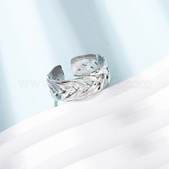304 Stainless Steel Criss Cross Cuff Rings&nbsp;RJEW-G368-01P