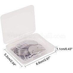 304ステンレススチール製刻印入りブランクタグペンダント  フラットラウンド  ステンレス鋼色  6.8x5.2x1.1cm&nbsp;STAS-PH0004-12P