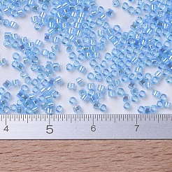 MIYUKIデリカビーズ小  シリンダー  日本製シードビーズ  15/0  （dbs0176)トランスペアレントアクアアブ  1.1x1.3mm  穴：0.7mm  約35000個/袋  100 G /袋&nbsp;SEED-J020-DBS0176